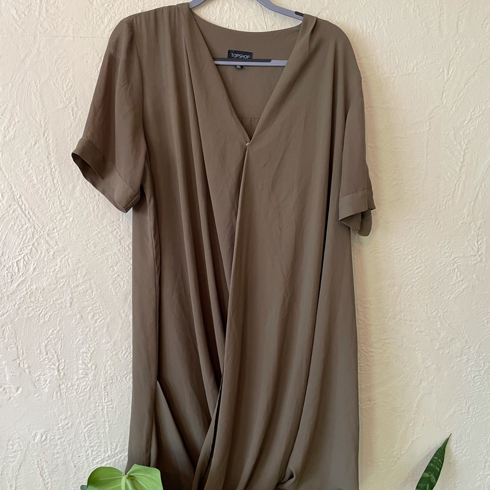 Topshop mini dress green